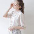 クチュールブローチ(Couture Brooch)の【上品華やか／二の腕カバー】5分袖エンブロレースブラウス35