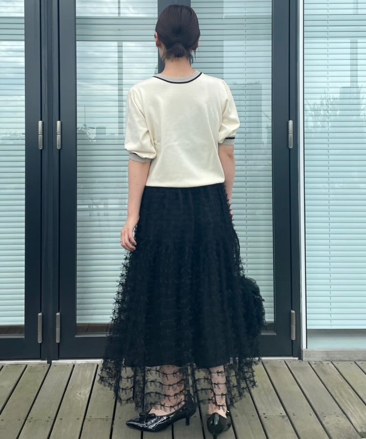 クチュールブローチ(Couture Brooch)の【ふんわり揺れるフェミニンスカート】リボンチュールティアードスカート12