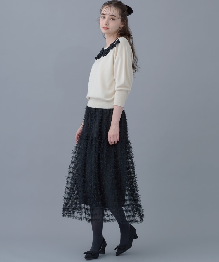 クチュールブローチ(Couture Brooch)の【ふんわり揺れるフェミニンスカート】リボンチュールティアードスカート8