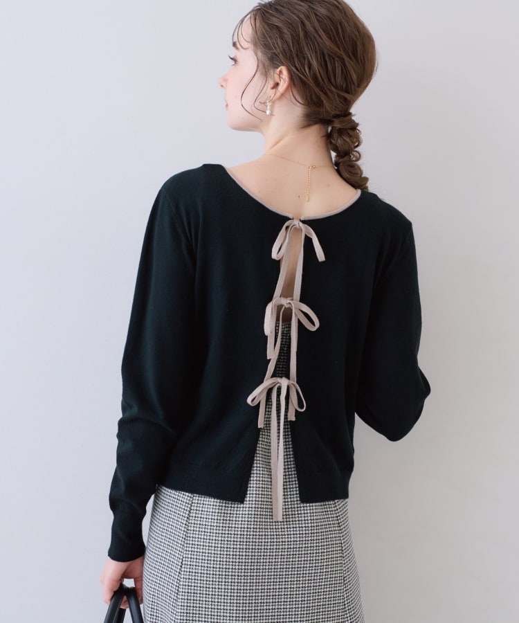 クチュールブローチ(Couture Brooch)の【前後2WAYで楽しめる】配色リボン カーディトップス23