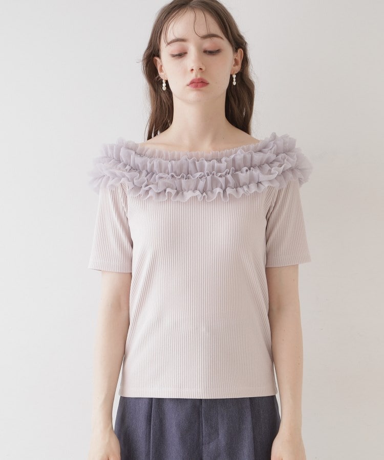 クチュールブローチ(Couture Brooch)の【アンチピリング・マシンウォッシャブル・オトナ可愛い】チュールフリルテレコトップス23