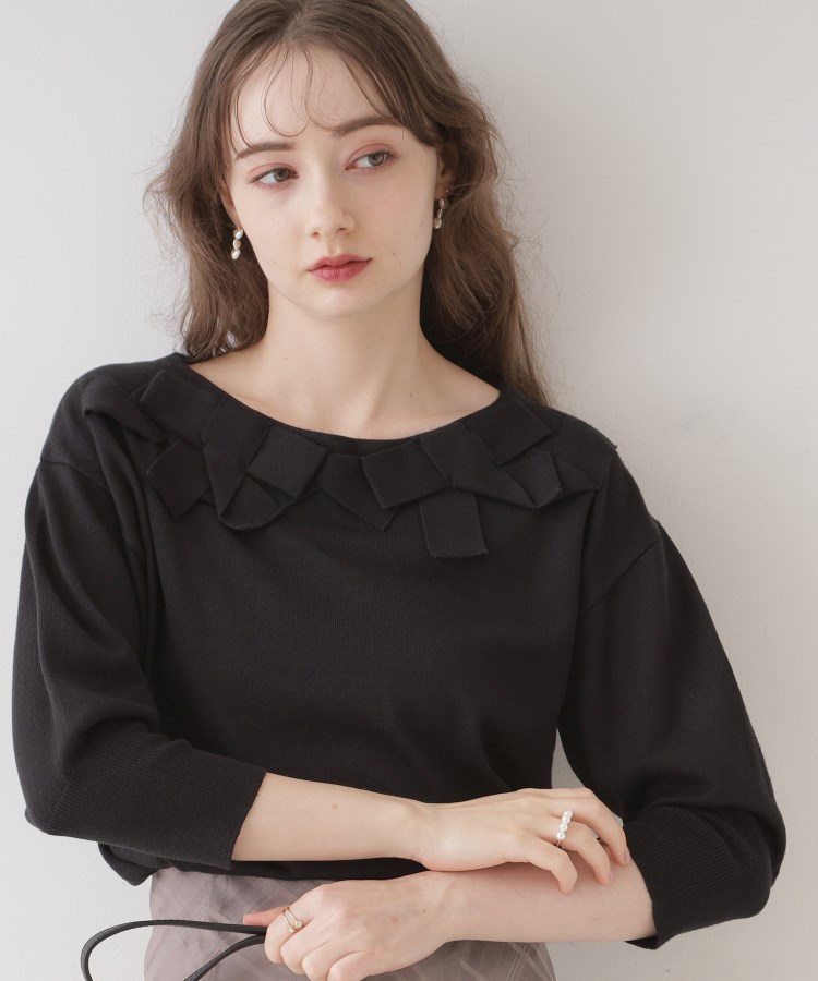 クチュールブローチ(Couture Brooch)の【ほろ甘フェミニンニット】リボンネックニット17