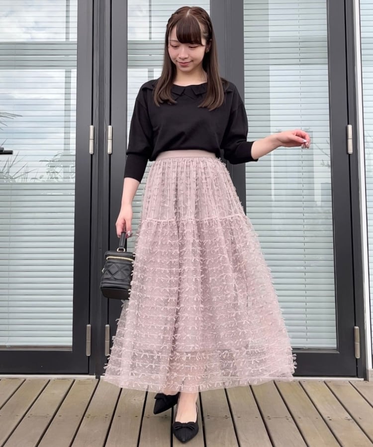 クチュールブローチ(Couture Brooch)の【ほろ甘フェミニンニット】リボンネックニット20