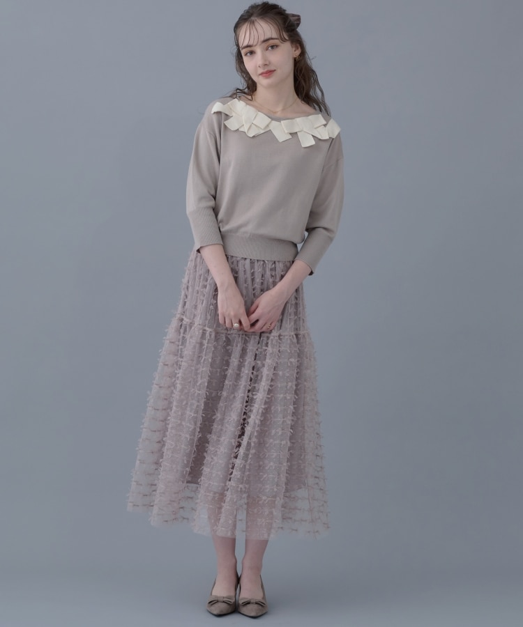 クチュールブローチ(Couture Brooch)の【ほろ甘フェミニンニット】リボンネックニット29