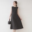 クチュールブローチ(Couture Brooch)の【美シルエット・上品ワンピ】エンブロネック ツイードワンピ ブラック(019)