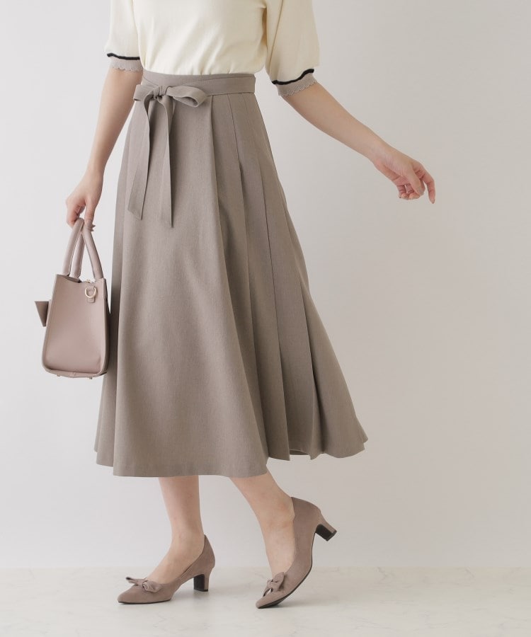 美シルエット・好印象スカート】サイドタックプリーツスカート 美シルエット・好印象スカート】サイドタックプリーツスカート