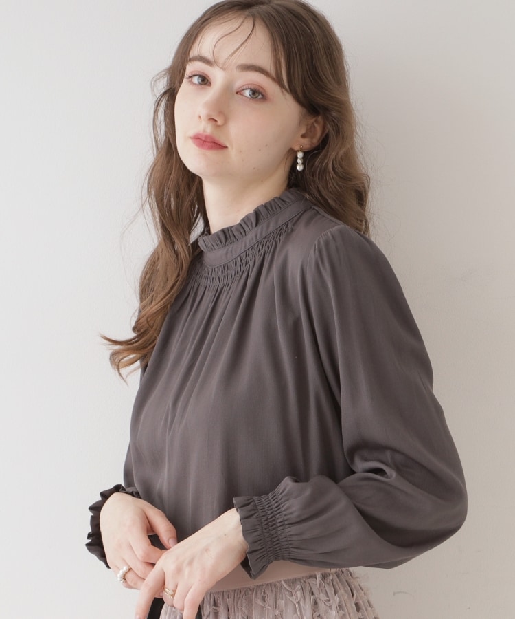 クチュールブローチ(Couture Brooch)の【名品通勤ブラウス】RTピケシャーリングブラウス27