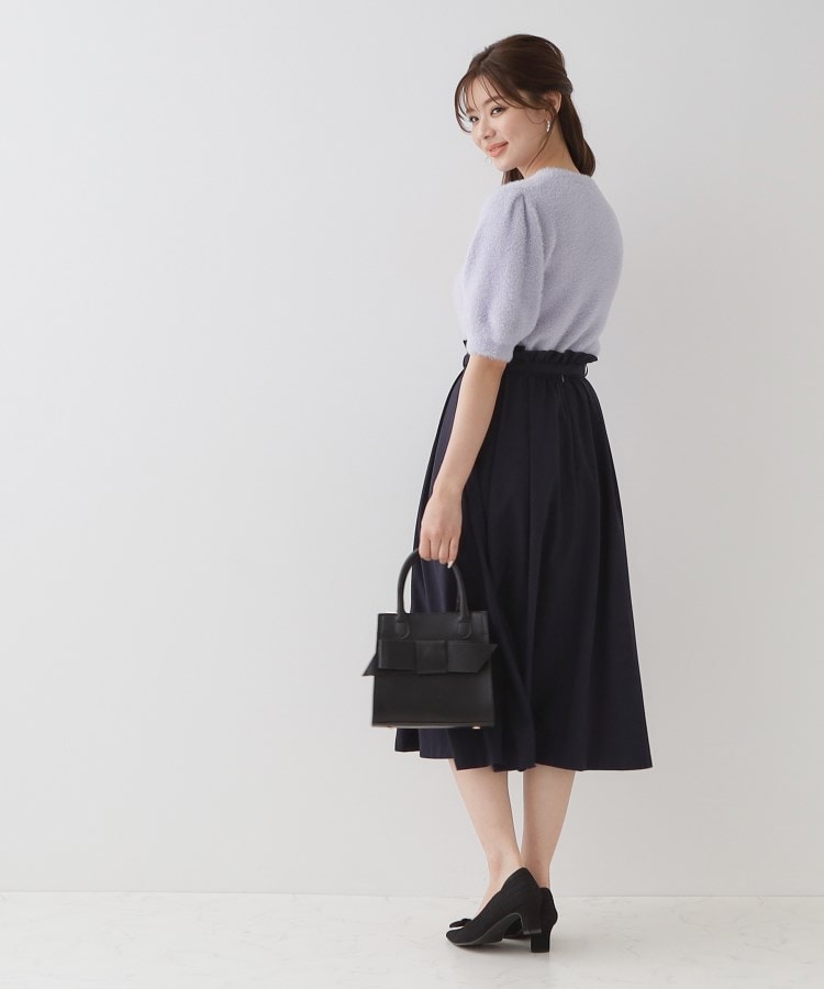 クチュールブローチ(Couture Brooch)のリボン付きラメフェザー5分袖ニット26