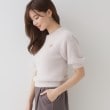 クチュールブローチ(Couture Brooch)のリボン付きラメフェザー5分袖ニット6