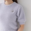 クチュールブローチ(Couture Brooch)のリボン付きラメフェザー5分袖ニット39