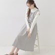 クチュールブローチ(Couture Brooch)の【美シルエット・ほろ甘ジャンスカ】フィット＆フレアージャンスカ ライトグレー(011)
