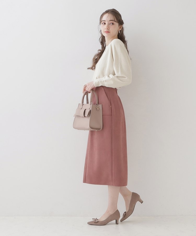 クチュールブローチ(Couture Brooch)の【美シルエットニット】リボン2WAYフェイクパール袖ドルマンニット3