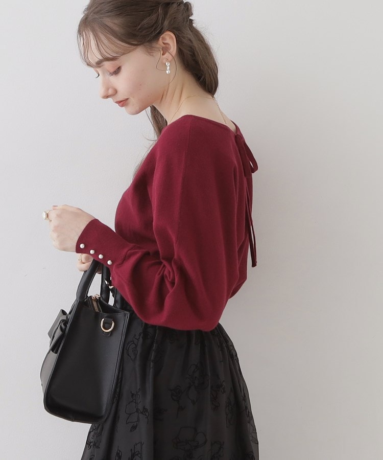 クチュールブローチ(Couture Brooch)の【美シルエットニット】リボン2WAYフェイクパール袖ドルマンニット51