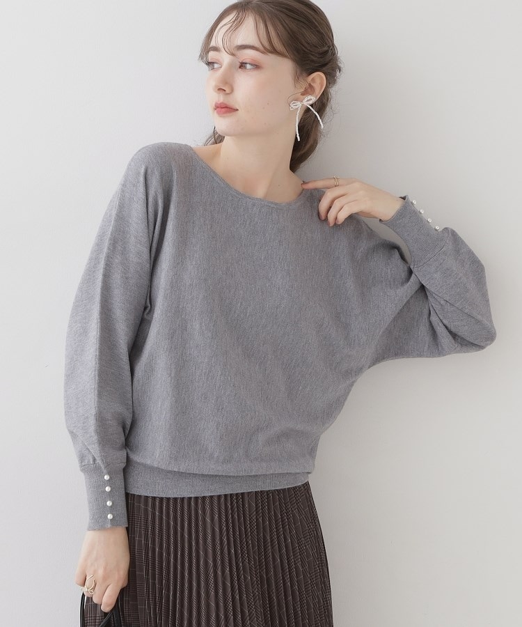 クチュールブローチ(Couture Brooch)の【美シルエットニット】リボン2WAYフェイクパール袖ドルマンニット39