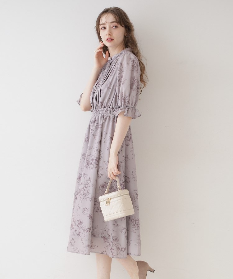オトナのためのクラシカルワンピ】花柄5分袖ワンピース(マキシ オトナのためのクラシカルワンピ】花柄5分袖ワンピース(マキシ