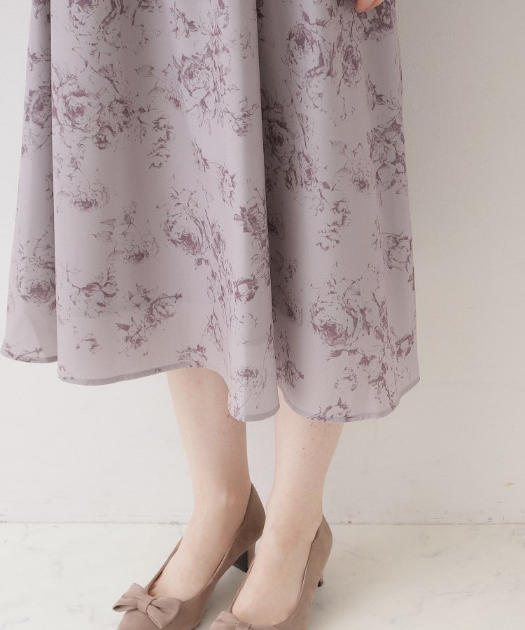 オトナのためのクラシカルワンピ】花柄5分袖ワンピース(マキシ オトナのためのクラシカルワンピ】花柄5分袖ワンピース(マキシ