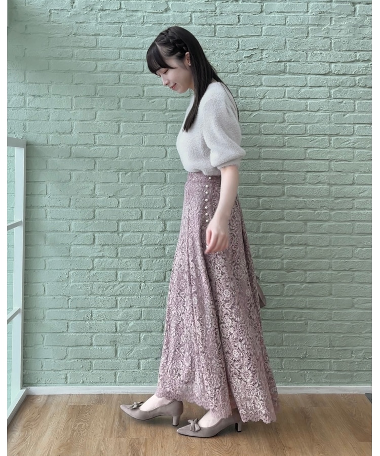 クチュールブローチ(Couture Brooch)の【華やか主役スカート】アイテムポイントパール調コードレーススカート20