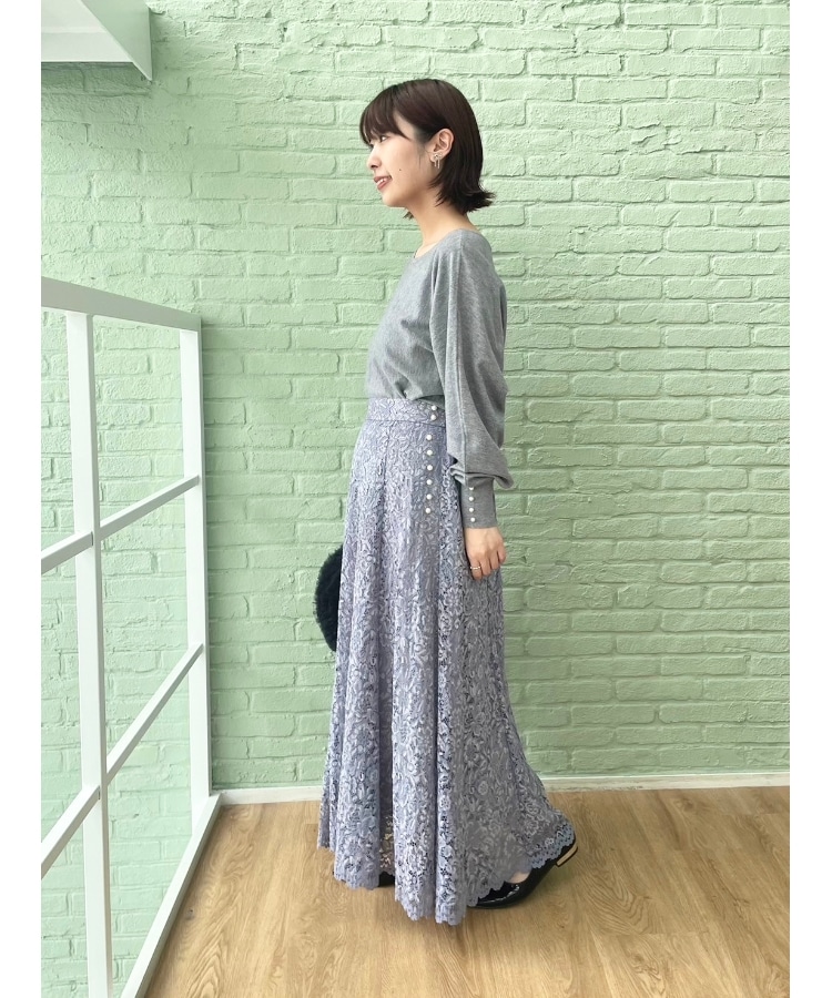クチュールブローチ(Couture Brooch)の【華やか主役スカート】アイテムポイントパール調コードレーススカート30