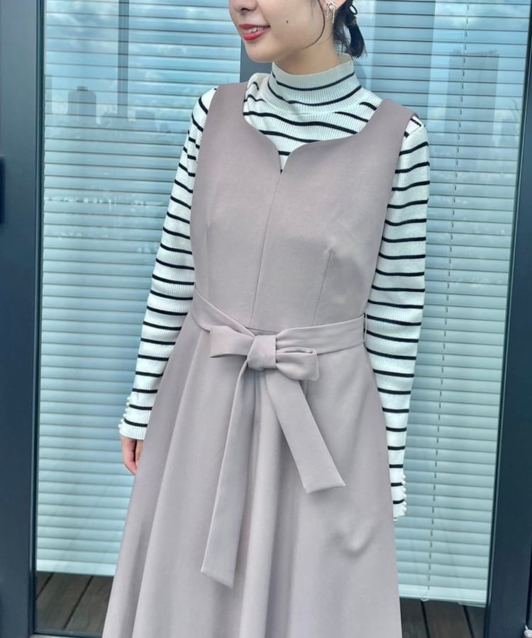 クチュールブローチ(Couture Brooch)の【柔らかなタッチ・吸湿発熱・帯電防止機能付き】サスティナブルフェイクパールリブニット60