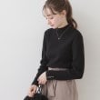 クチュールブローチ(Couture Brooch)の【柔らかなタッチ・吸湿発熱・帯電防止機能付き】サスティナブルフェイクパールリブニット ブラック(019)