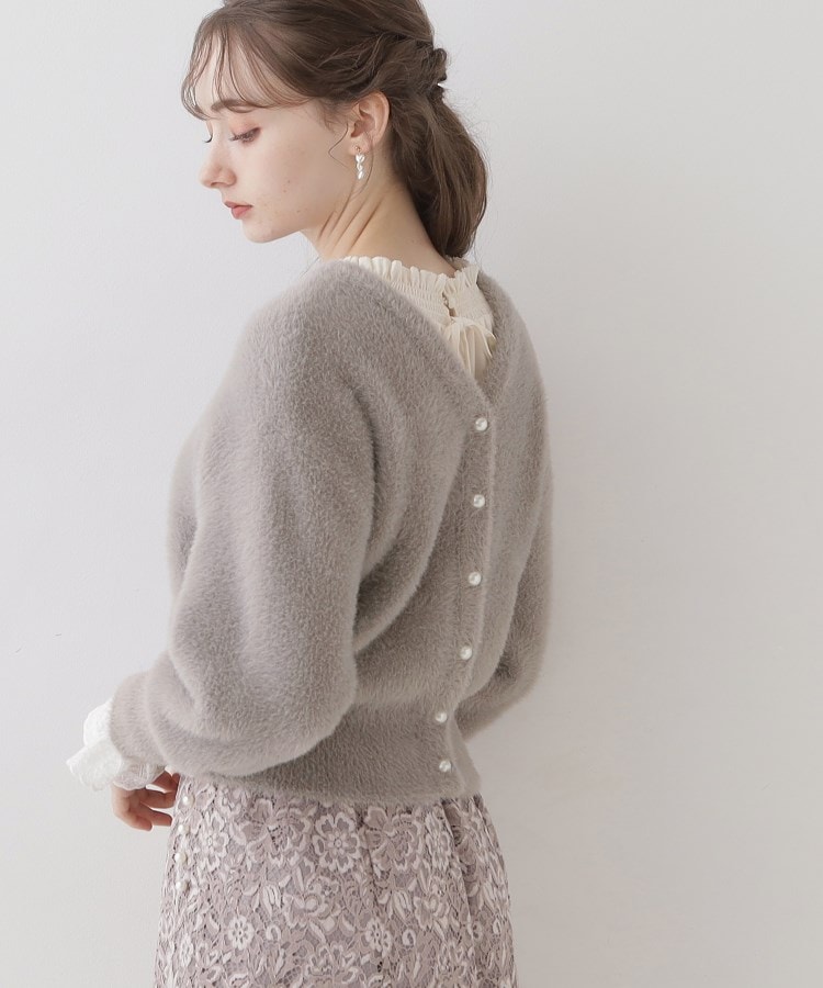 クチュールブローチ(Couture Brooch)の【ほろ甘・ふわふわ】前後2WAYフェザーカーディガン20