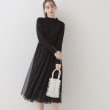 クチュールブローチ(Couture Brooch)の【ふわっと軽い上品なワンピ】ラメニットチュールドッキングワンピース4