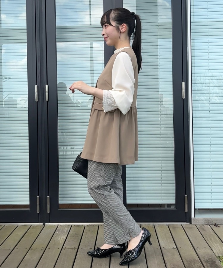 クチュールブローチ(Couture Brooch)の【ラクチンきれい見えパンツ】裾リボン裏起毛ハイパーパンツ26