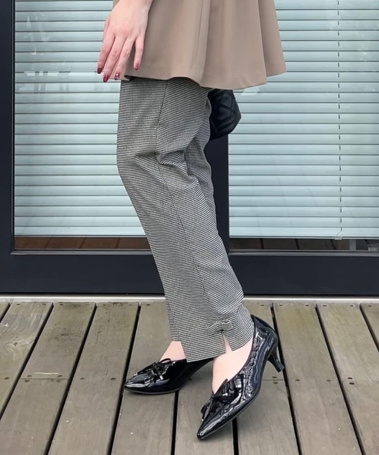 クチュールブローチ(Couture Brooch)の【ラクチンきれい見えパンツ】裾リボン裏起毛ハイパーパンツ28