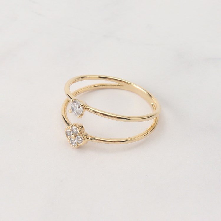 クチュールブローチ(Couture Brooch)のフラワーモチーフWリング リング