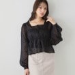 クチュールブローチ(Couture Brooch)のギャザースクエアブラウス ブラック(119)