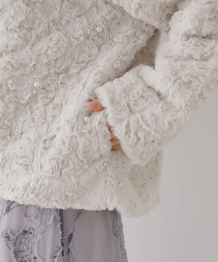 パール調エコファージャケット(ノーカラーコート) | Couture パール調エコファージャケット(ノーカラーコート) | Couture