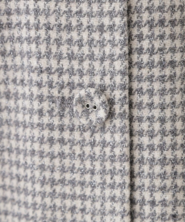 クチュールブローチ(Couture Brooch)の【上品・こなれ感・千鳥ツイード柄】ラメ千鳥釦デザインジャンスカ40