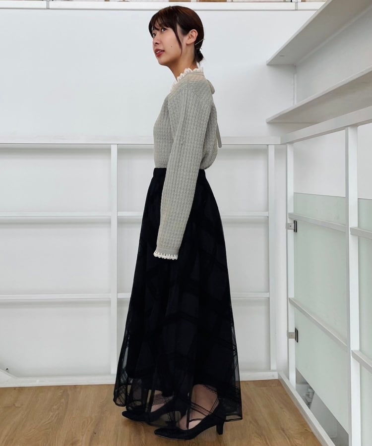 クチュールブローチ(Couture Brooch)の【大人フェミニンを叶える】レース細ケーブルバックリボンニット25