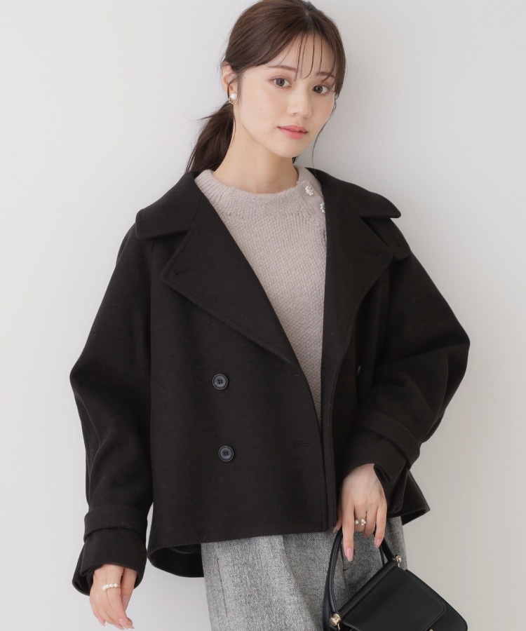 クチュールブローチ(Couture Brooch)の【フェミニン派・アレンジ可能】マルチウェイショートコート ブラック(019)