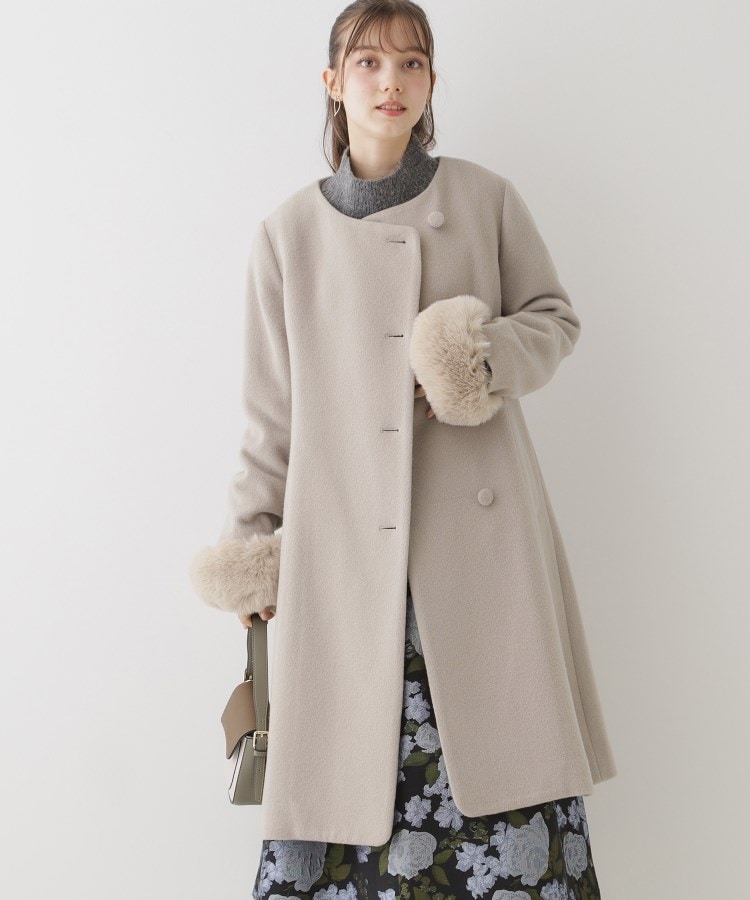 クチュールブローチ(Couture Brooch)の【JAPAN Fabric・美シルエットを叶える】インペリアルモッサバックタックノーカラーコート4
