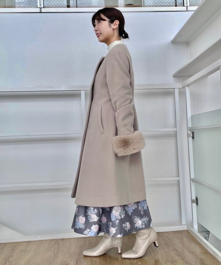クチュールブローチ(Couture Brooch)の【JAPAN Fabric・美シルエットを叶える】インペリアルモッサバックタックノーカラーコート11