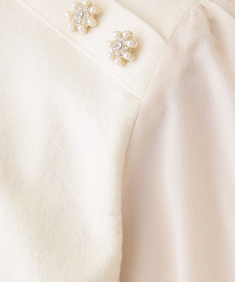 クチュールブローチ(Couture Brooch)の【大人レディなニット・通勤にも】飾り釦ドッキングスリーブニット36