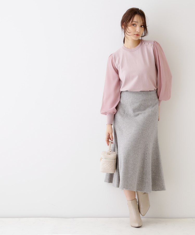 クチュールブローチ(Couture Brooch)の【大人レディなニット・通勤にも】飾り釦ドッキングスリーブニット24