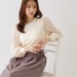 クチュールブローチ(Couture Brooch)の【大人レディなニット・通勤にも】飾り釦ドッキングスリーブニット8
