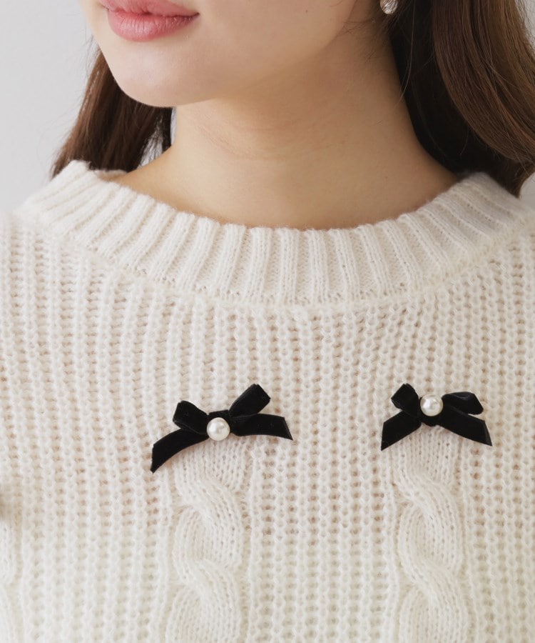 クチュールブローチ(Couture Brooch)のリボン付ケーブルニット18