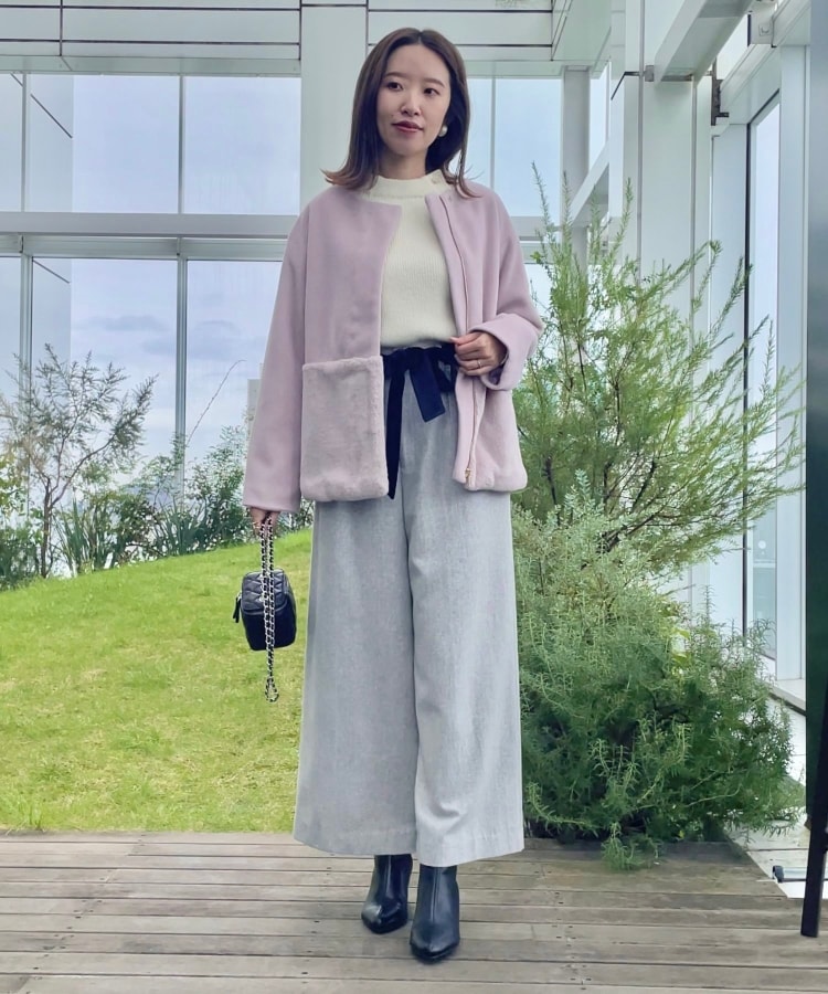 クチュールブローチ(Couture Brooch)の【軽くて柔らか・通勤にも】フェイクファー切替コート26