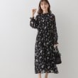 クチュールブローチ(Couture Brooch)の【洗える・一枚で着映える】フラワージャカードワンピース ブラック(119)