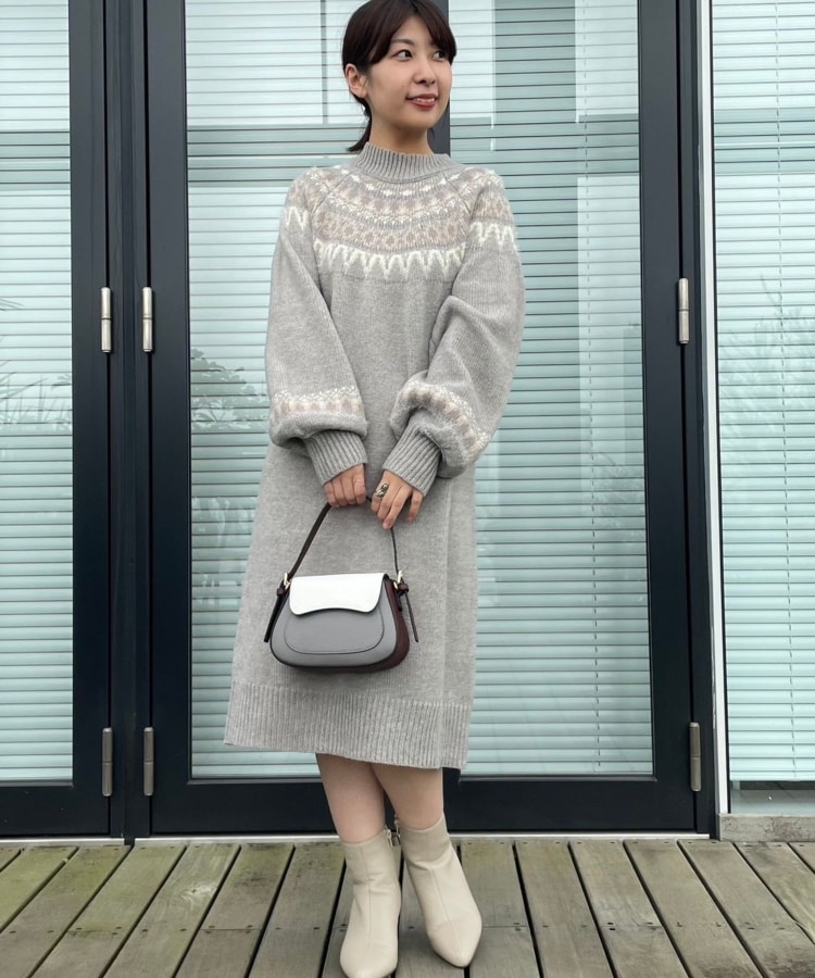 一枚でキマる・オトナ可愛い】ノルディック柄ニットサック 一枚でキマる・オトナ可愛い】ノルディック柄ニットサック
