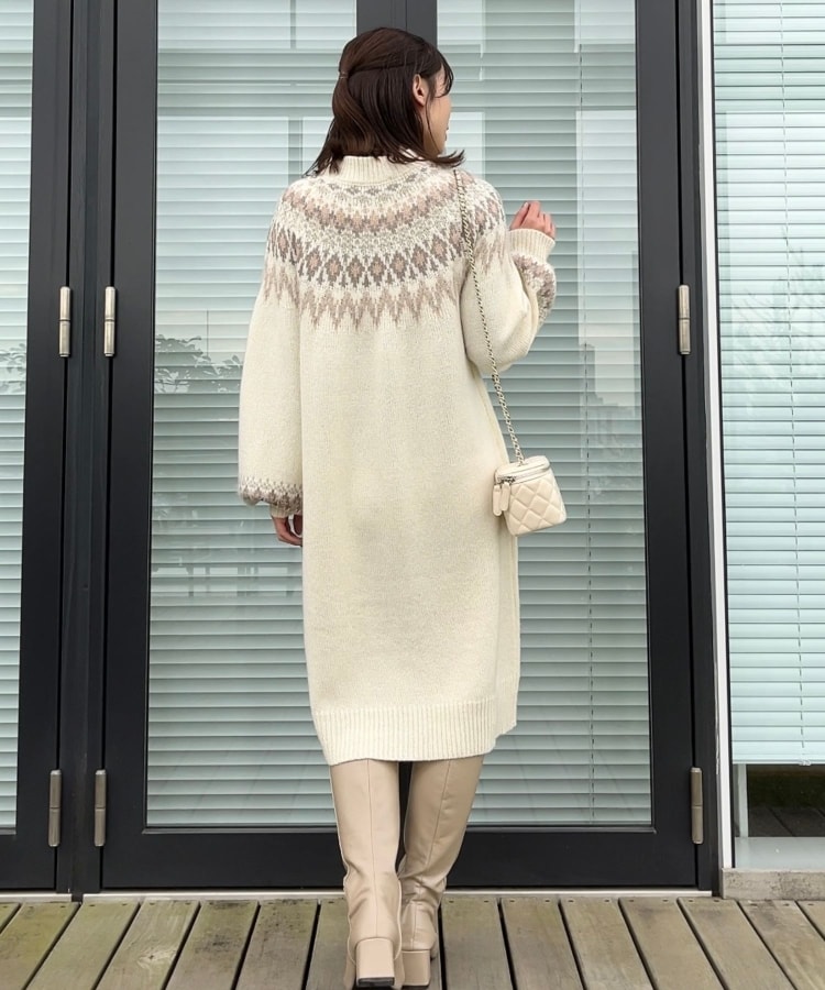 一枚でキマる・オトナ可愛い】ノルディック柄ニットサック 一枚でキマる・オトナ可愛い】ノルディック柄ニットサック