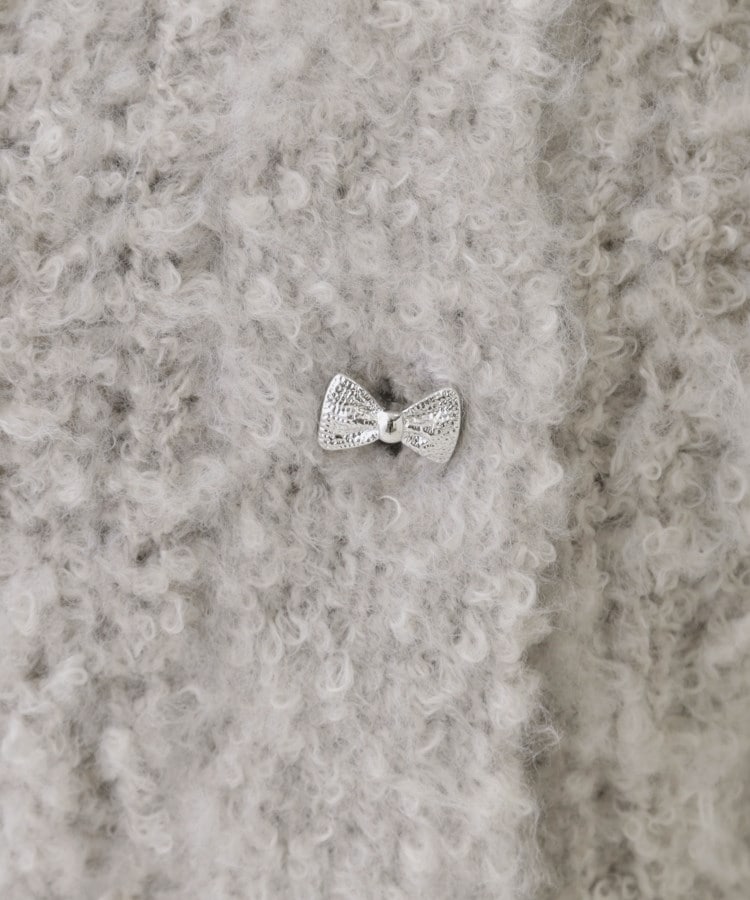 クチュールブローチ(Couture Brooch)のリボンボタン起毛カーディガン11