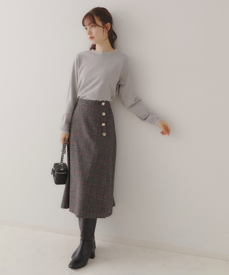 プチプラ・上品×シンプルなニット】サステナブル 配色透かし プチプラ・上品×シンプルなニット】サステナブル 配色透かし