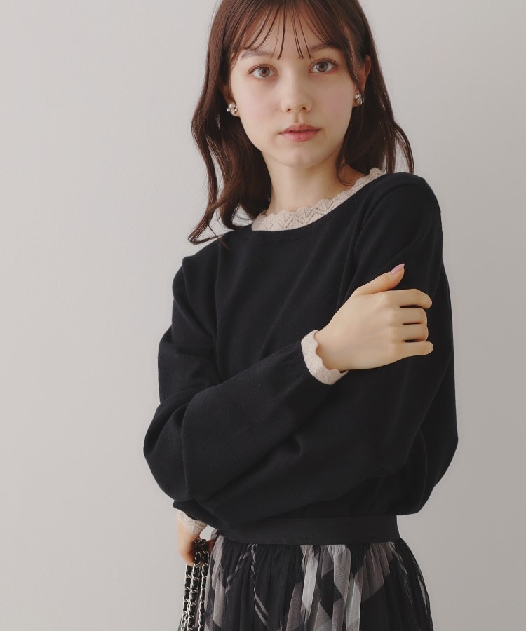 クチュールブローチ(Couture Brooch)の【プチプラ・上品×シンプルなニット】サステナブル 配色透かしスカラニット27