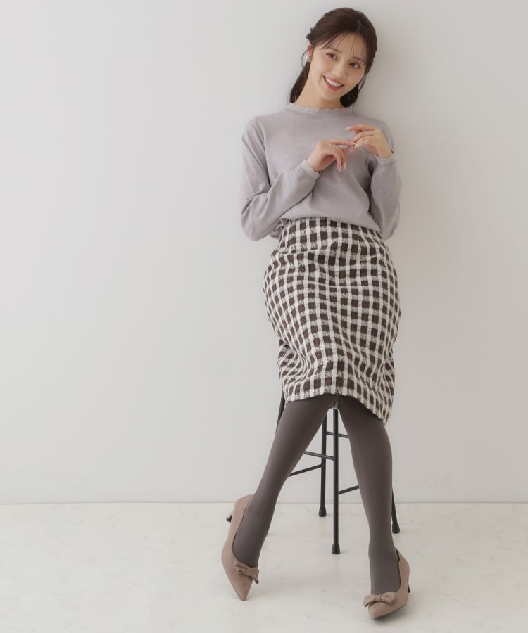 プチプラ・上品×シンプルなニット】サステナブル 配色透かし プチプラ・上品×シンプルなニット】サステナブル 配色透かし