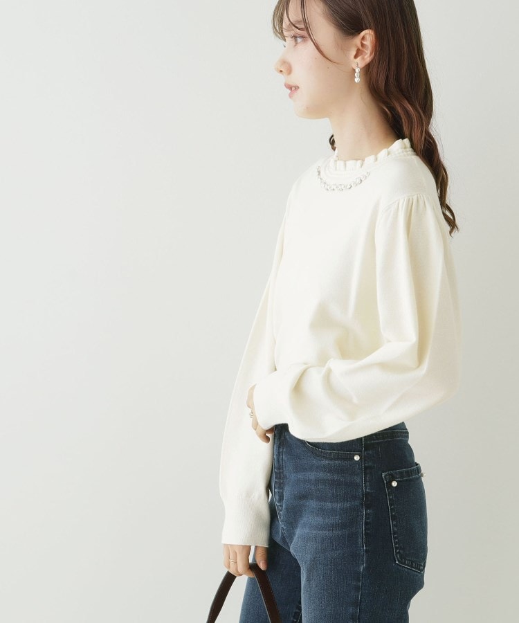 クチュールブローチ(Couture Brooch)の【一枚で華やかにキマる】フリルデザインパール調ニット5