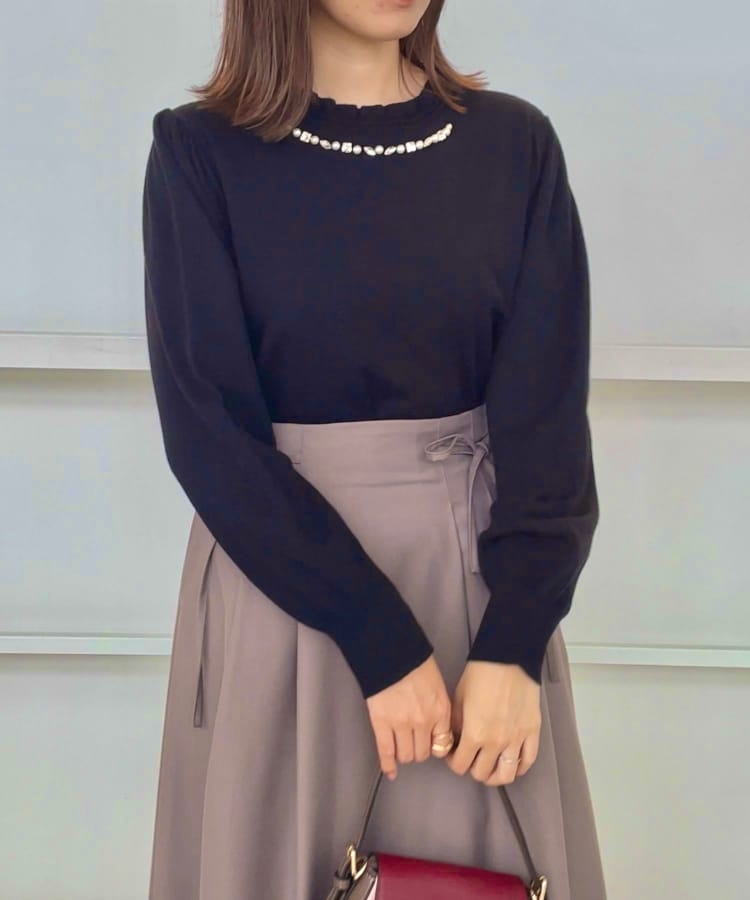 クチュールブローチ(Couture Brooch)の【一枚で華やかにキマる】フリルデザインパール調ニット23